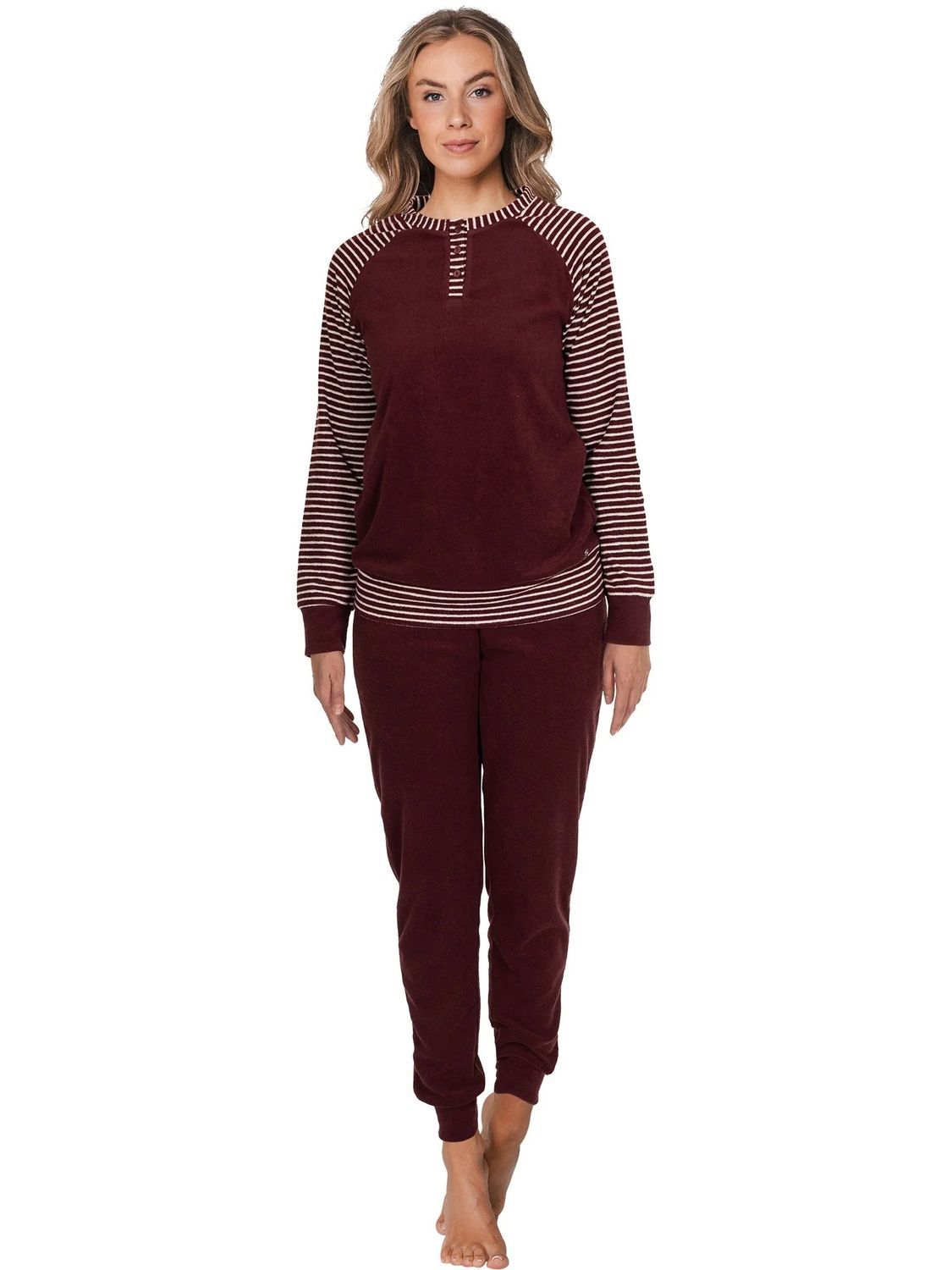 Pyjama lange mouw 121199-104-1 - dark red