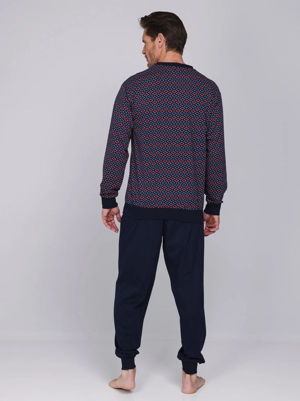 Pyjama lange mouw 122262-802-1 - donkerblauw