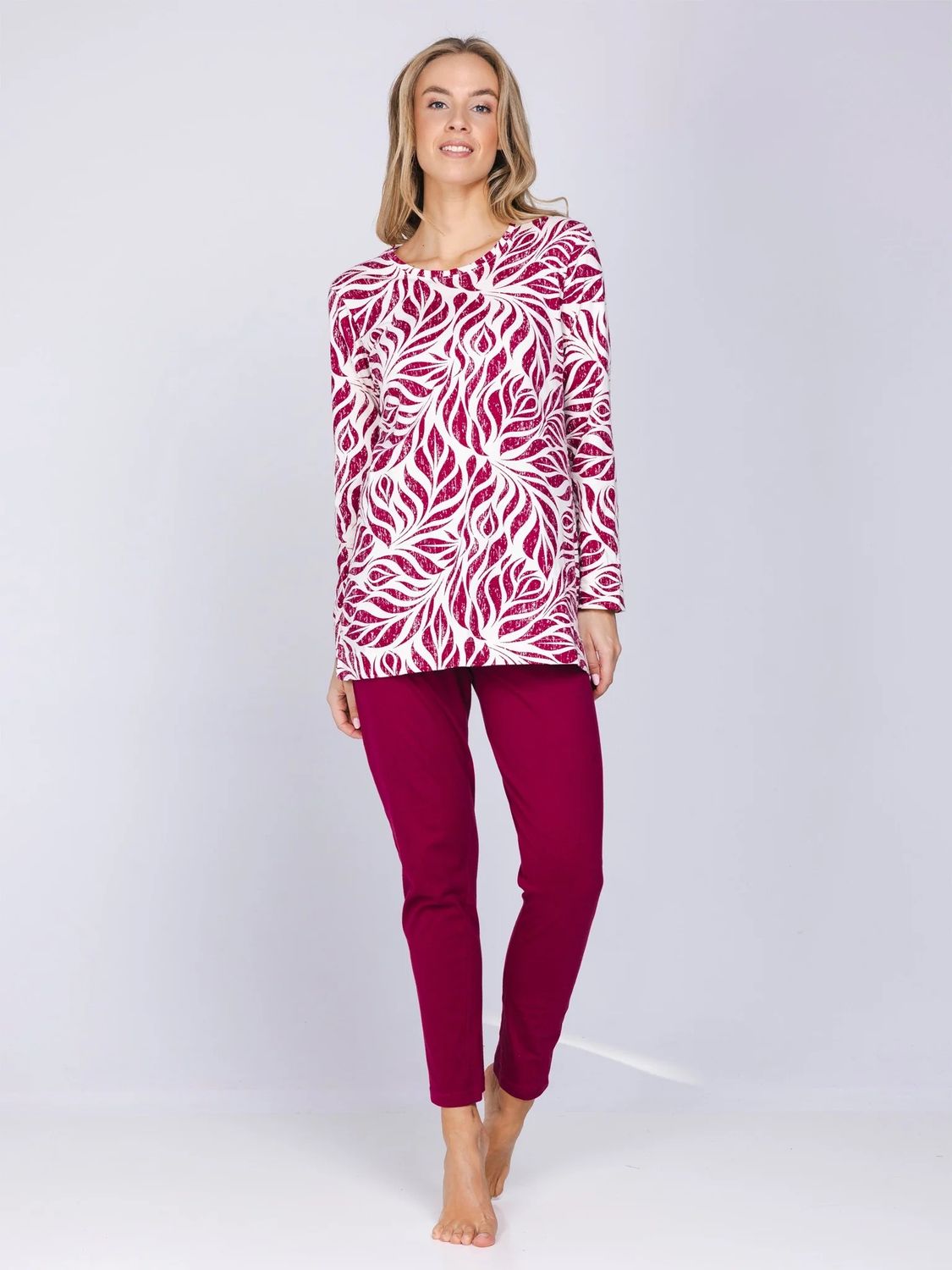 Pyjama lange mouw Rosewood Comfort  121262-100-1 - dark red