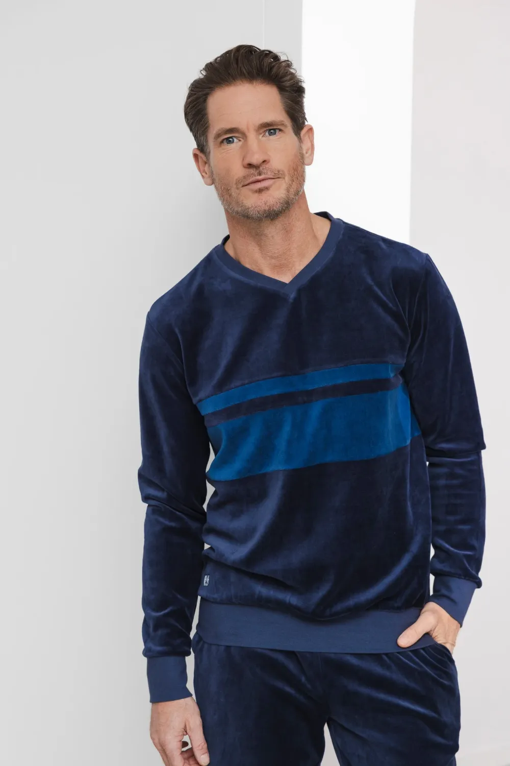 Pyjama lange mouw 122262-526-1 - donkerblauw