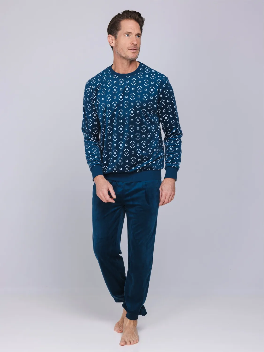Pyjama lange mouw 122262-548-1 - donkerblauw