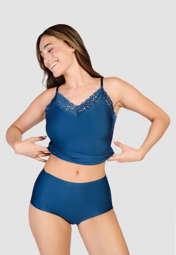 Maxi Secrets met kant 31758 - smokey teal