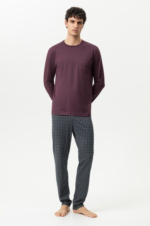 Pyjama lange mouw evening geo 2240110 - oxblood
