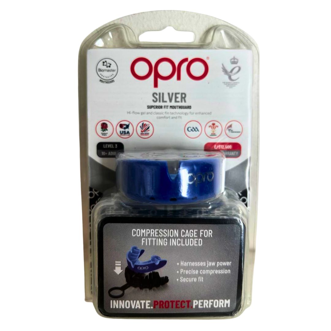 Mouthguard Silver Adult Blue/Lt Blue 10years+