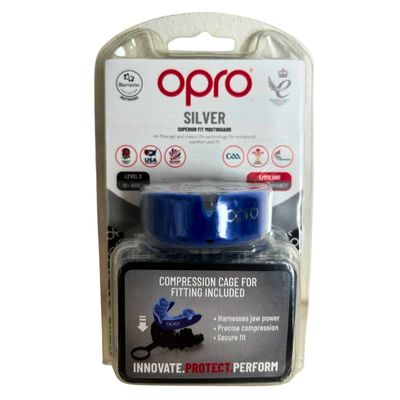 Mouthguard Silver Adult Blue/Lt Blue 10years+