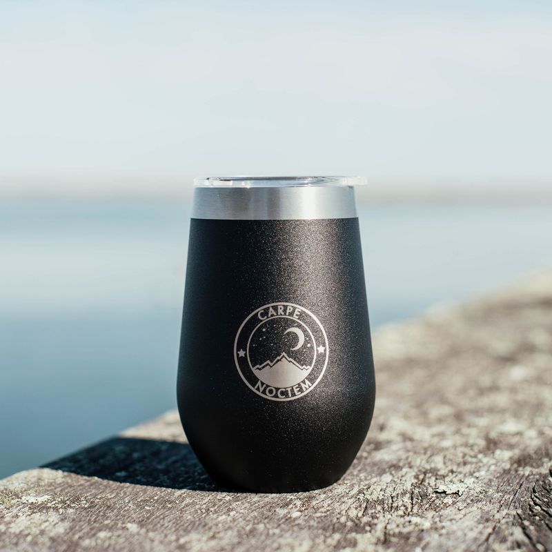 Carpe Noctem Wine & Whiskey Tumbler 10oz - Black