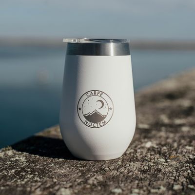 Carpe Noctem Wine & Whiskey Tumbler 10oz - White