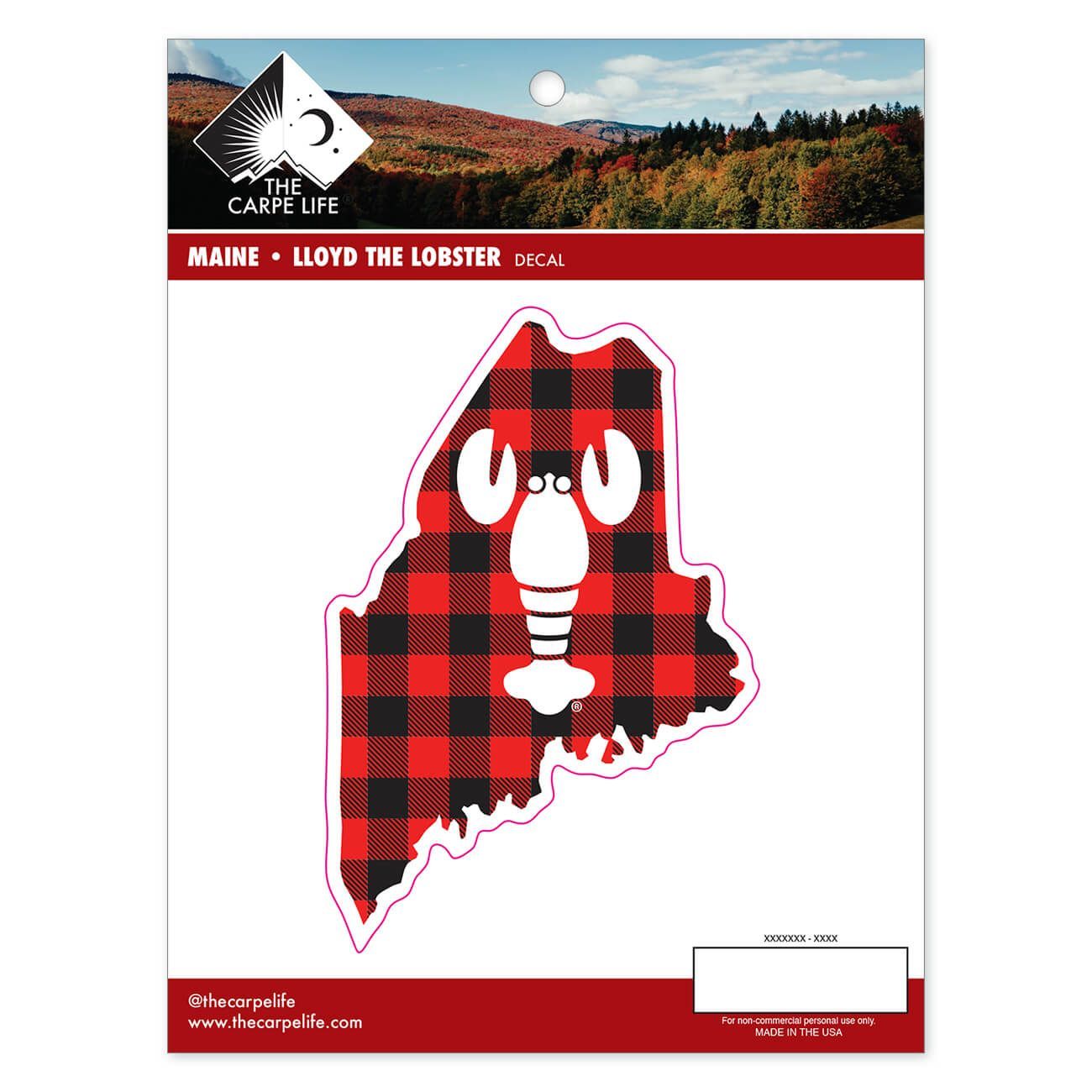 Lloyd the Lobster - Maine Buffalo Plaid Decal