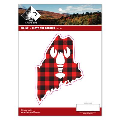Lloyd the Lobster - Maine Buffalo Plaid Decal
