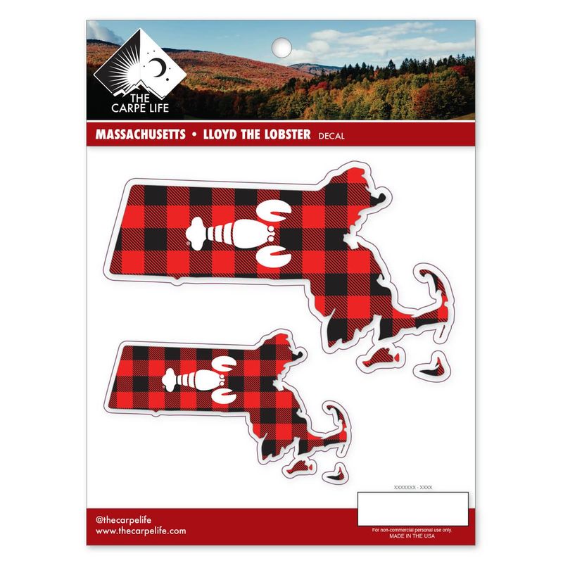 Lloyd the Lobster - Massachusetts Buffalo Plaid Decal