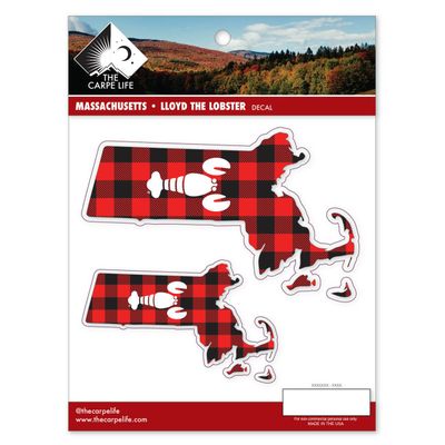 Lloyd the Lobster - Massachusetts Buffalo Plaid Decal