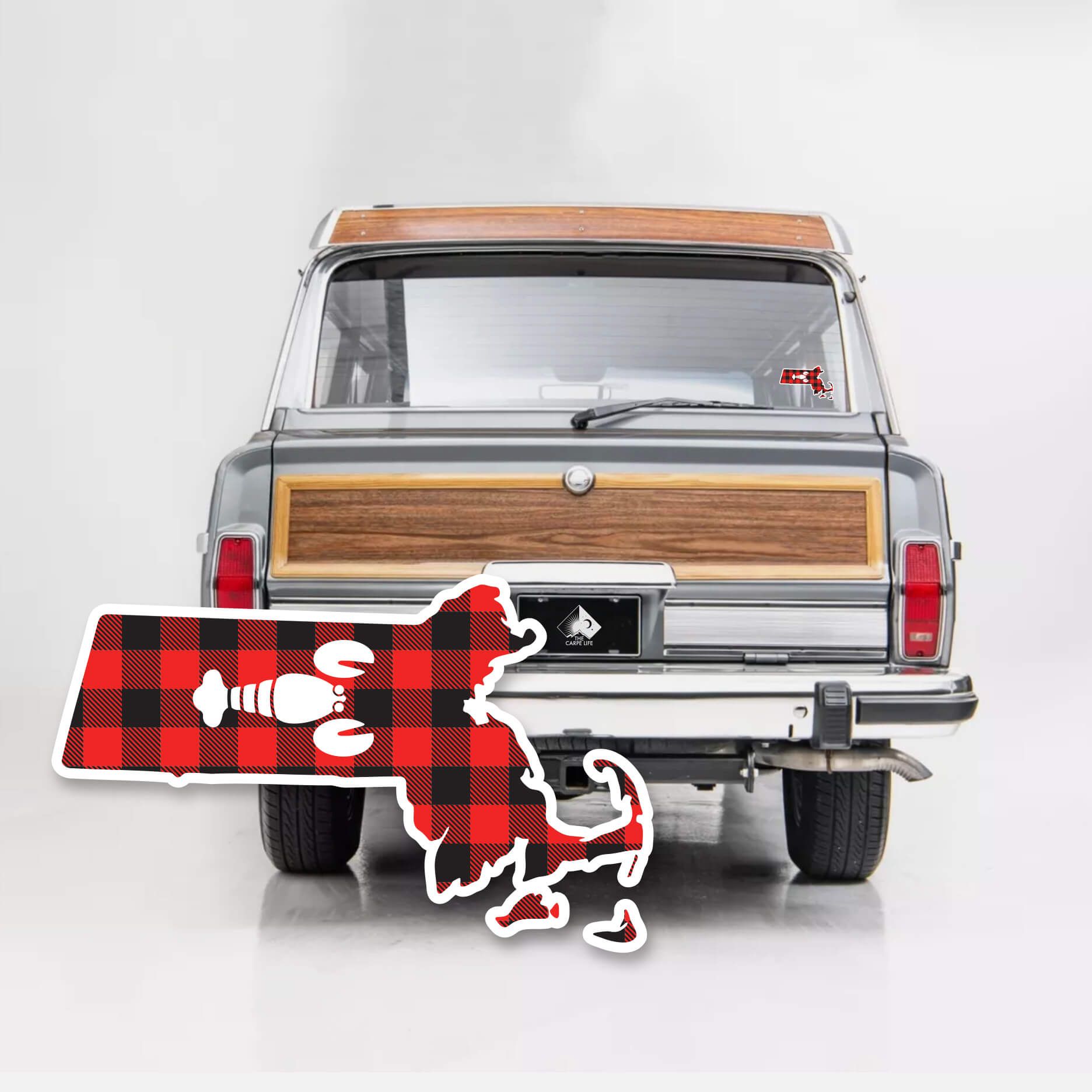 Lloyd the Lobster - Massachusetts Buffalo Plaid Decal