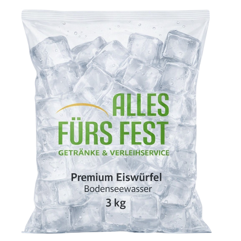 ALLES FÜRS FEST Premium Eis – 3 kg (Eiswürfel oder Crushed Ice)