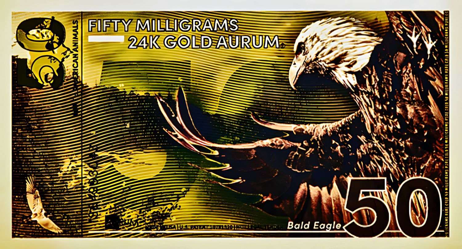 Bald Eagle Aurum® 50mg 24k Gold Bill