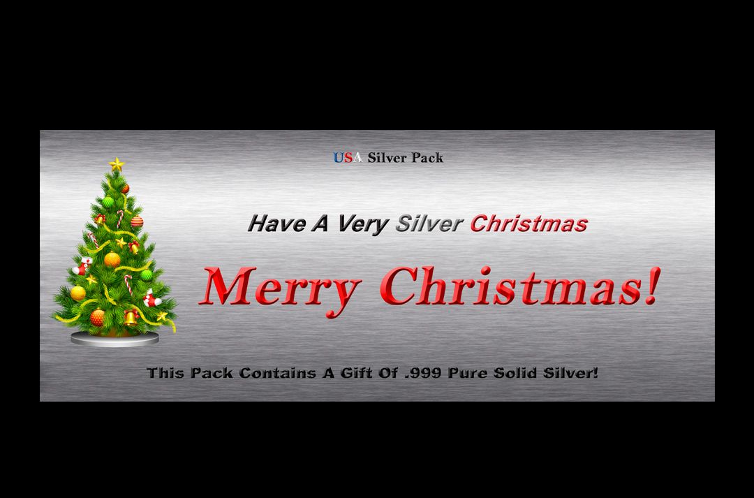 Silver Merry Christmas Pack Buy $3.95 each. Purchase 10 or more for $2.95 each. Purchase total order of $100 or more USPS Shipping is FREE.