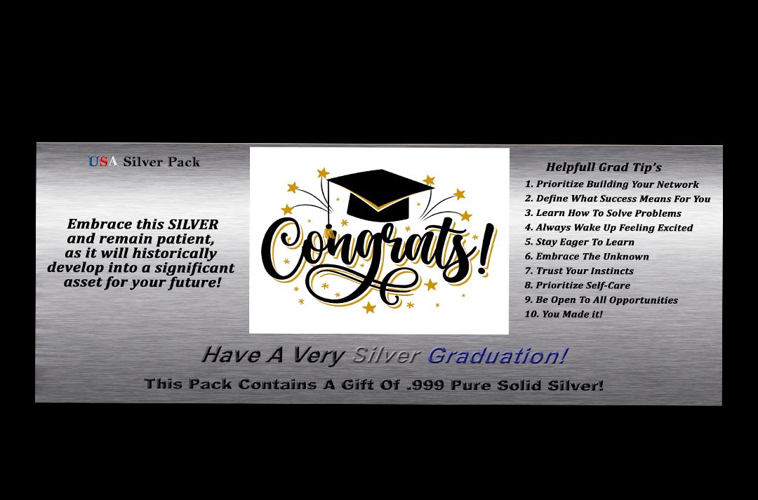 Silver Graduation Gift Pack: Buy $3.95 each. Purchase 10 or more for $2.95 each. Purchase total order of $100 or more USPS Shipping is FREE.