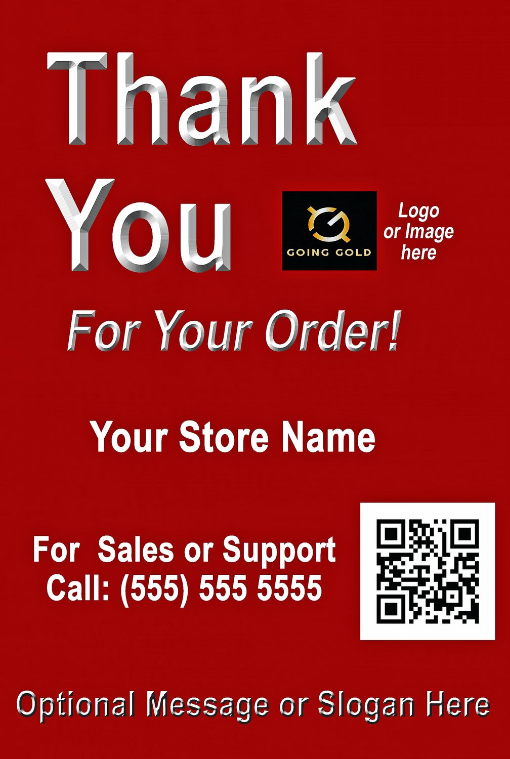Red 3X4" Customized Thank You Label shipping USPS $9.95 Exclusive for January, get 100 FREE Additional Labels with your first label order of 100 labels or more!