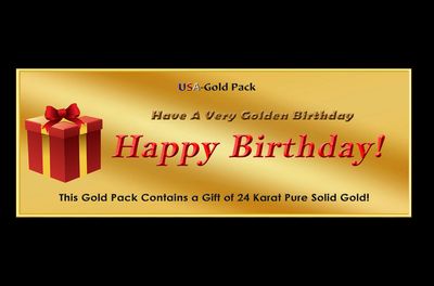 Gold Birthday Gift Pack 24K Pure Gold Bar 1/100 oz