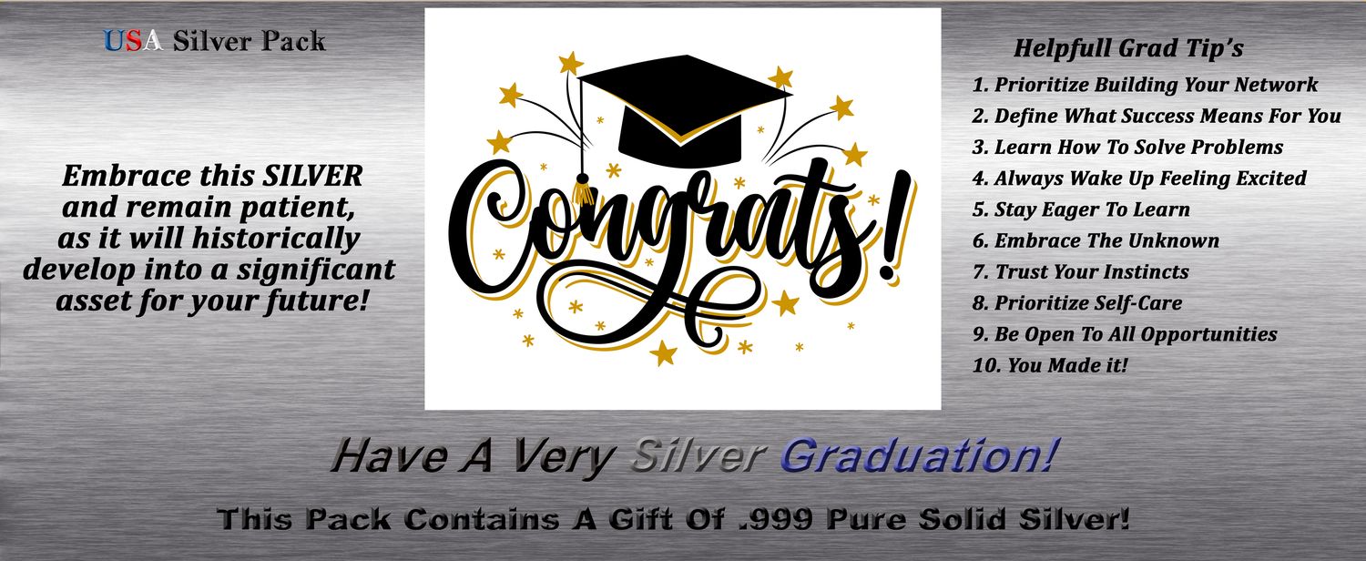 Silver 3 GRAM Graduation Gift Pack 3 Gram Silver