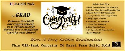 Gold Graduation Gift Pack 24K Pure Gold Bar