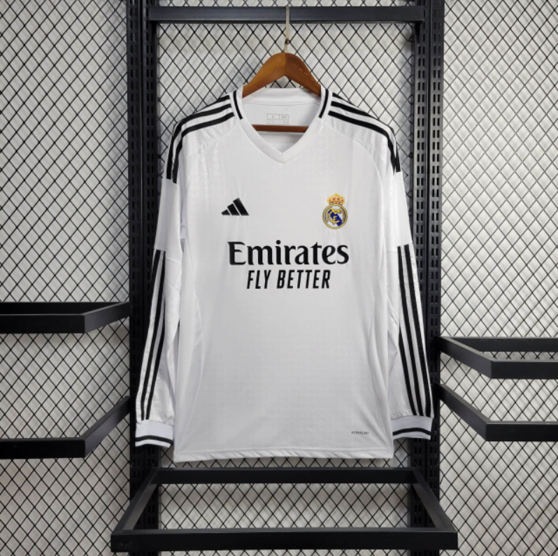 24-25 Real Madrid Home Long Sleeve Kit Fan Version