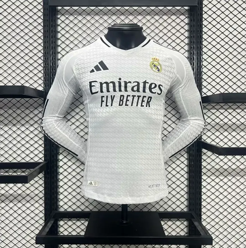 24-25 Real Madrid Home Player Version Long Sleeve Kit