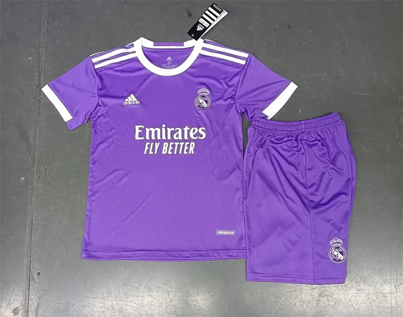 16-17 Real Madrid Away Retro Purple Kids Kit