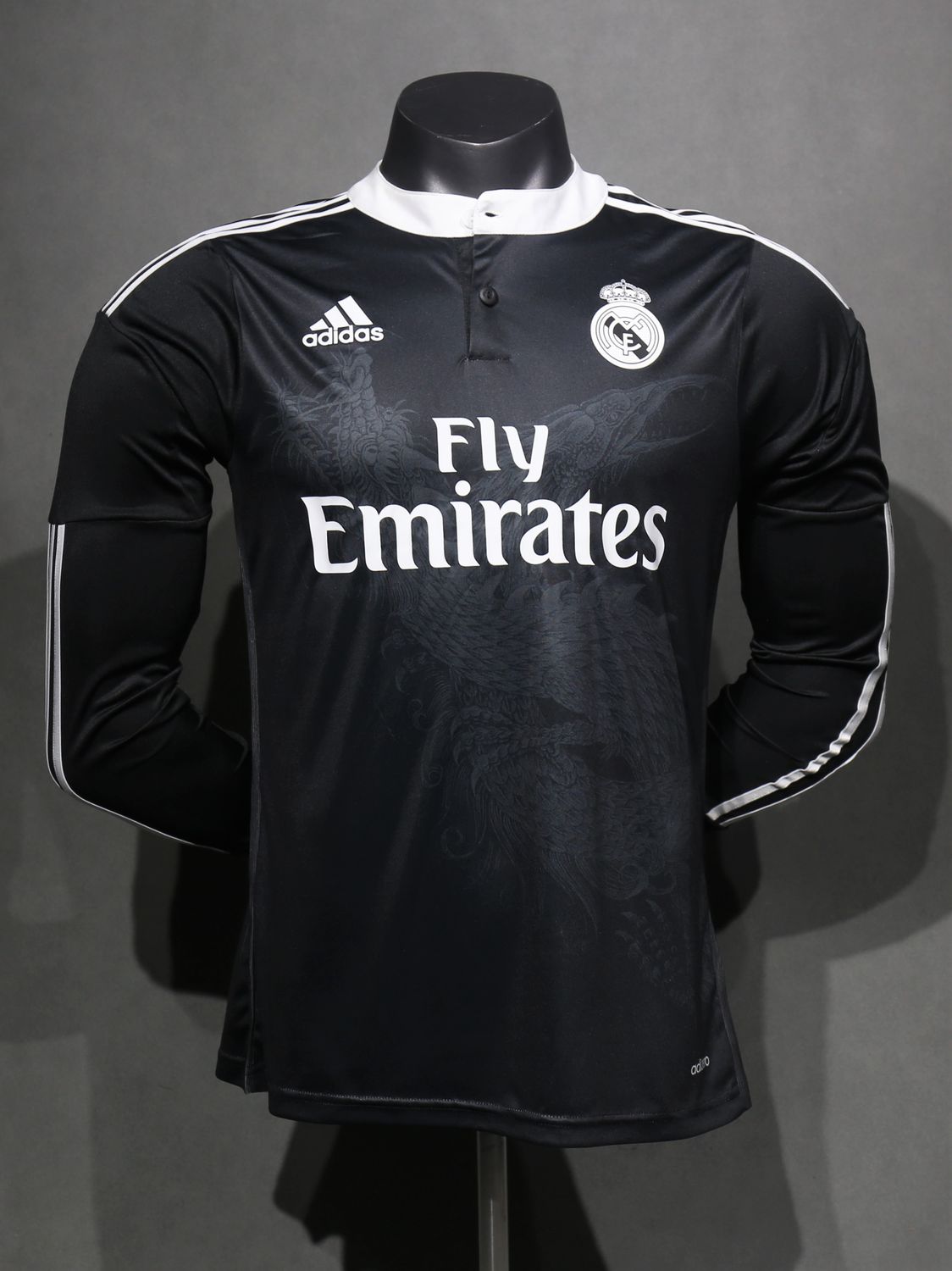 14-15 Real Madrid Second Away Long-Sleeved Player Version Black Dragon