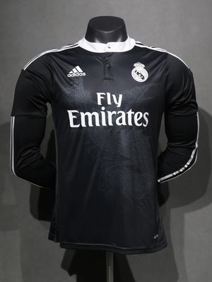 14-15 Real Madrid Second Away Long-Sleeved Player Version Black Dragon