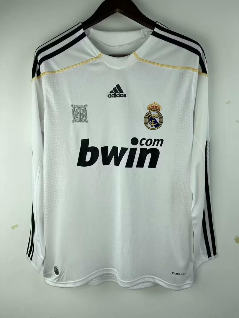 09-10 Real Madrid Home Long Sleeve Fan Version - RETRO
