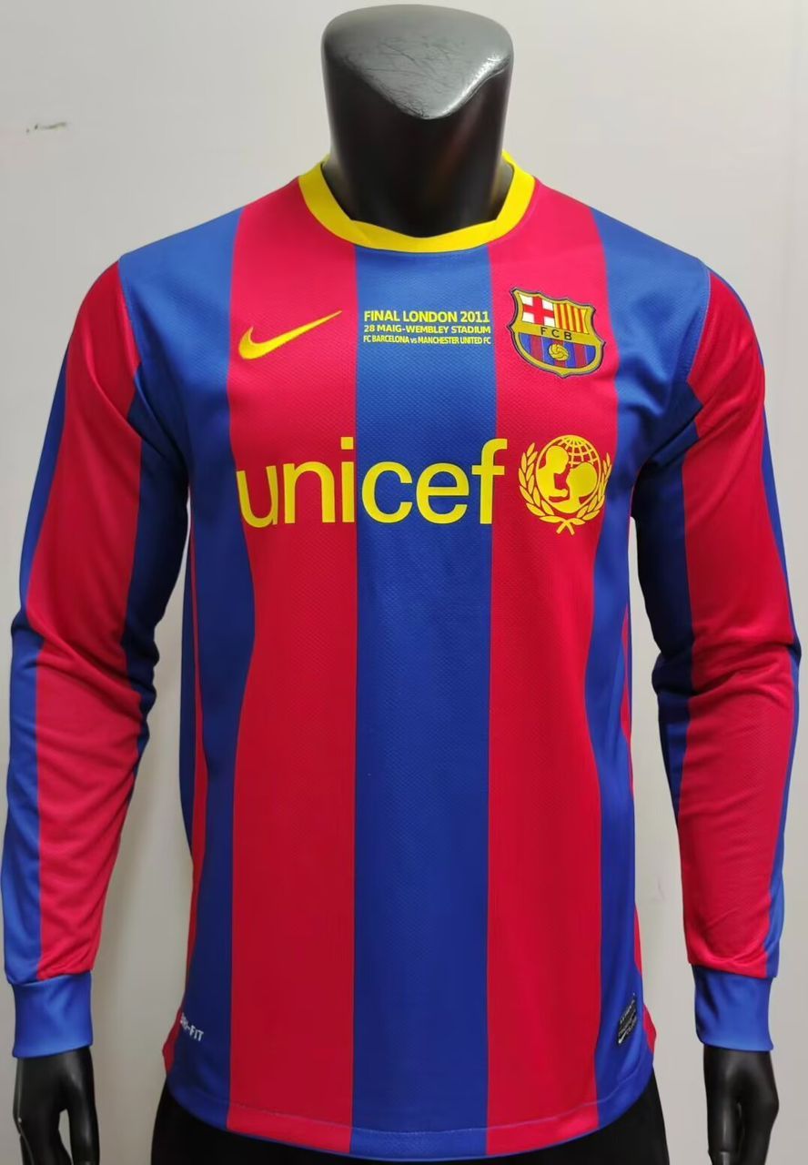 10-11 FC Barcelona Home Long Sleeve Champions League Fan Version - RETRO