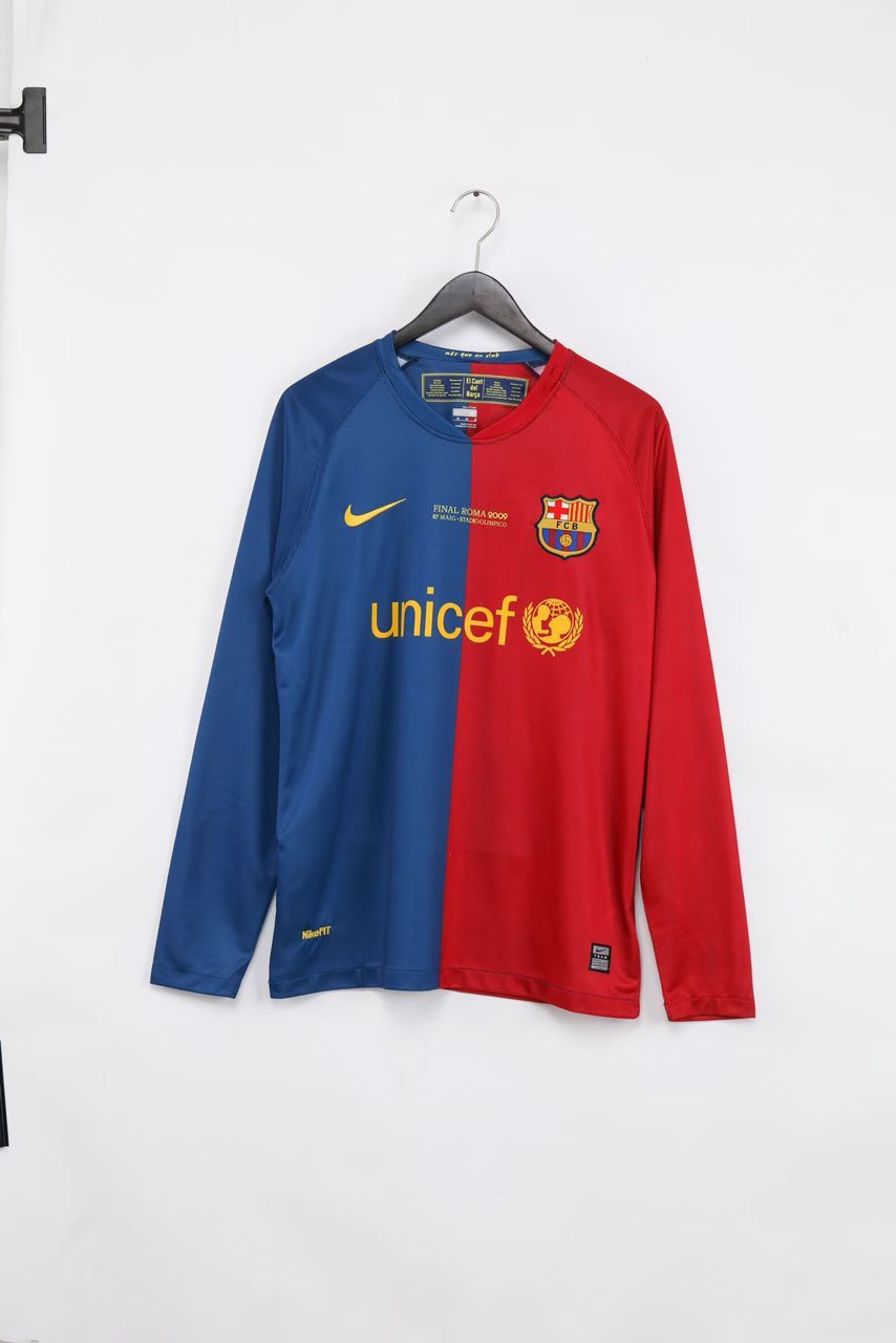 08-09 FC Barcelona Home Long-Sleeved Fan Version - RETRO