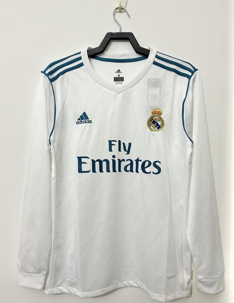 17-18 Real Madrid Home Long Sleeve Fan Version - RETRO