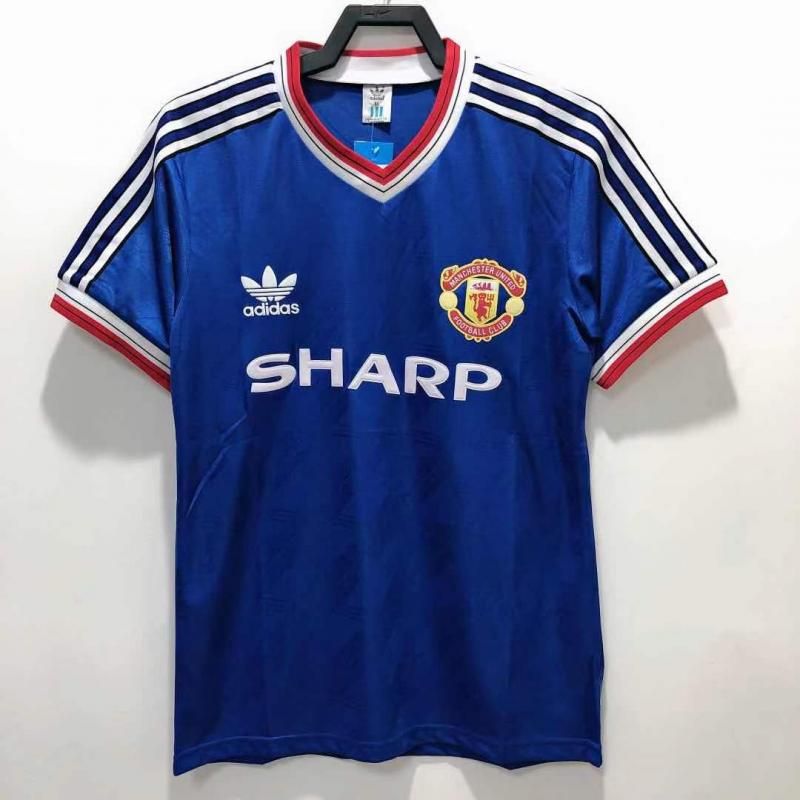 86-88 Manchester United 2 Away Blue Fan Version - RETRO