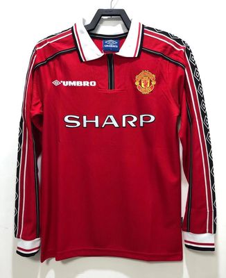 98-99 Manchester United Home Red Long Sleeve Fan Version - RETRO