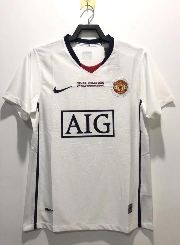 08-09 Manchester United Away White Champions League Edition Fan Version - RETRO