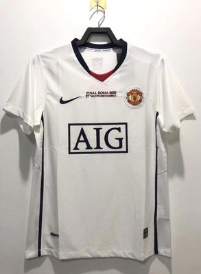 08-09 Manchester United Away White Champions League Edition Fan Version - RETRO