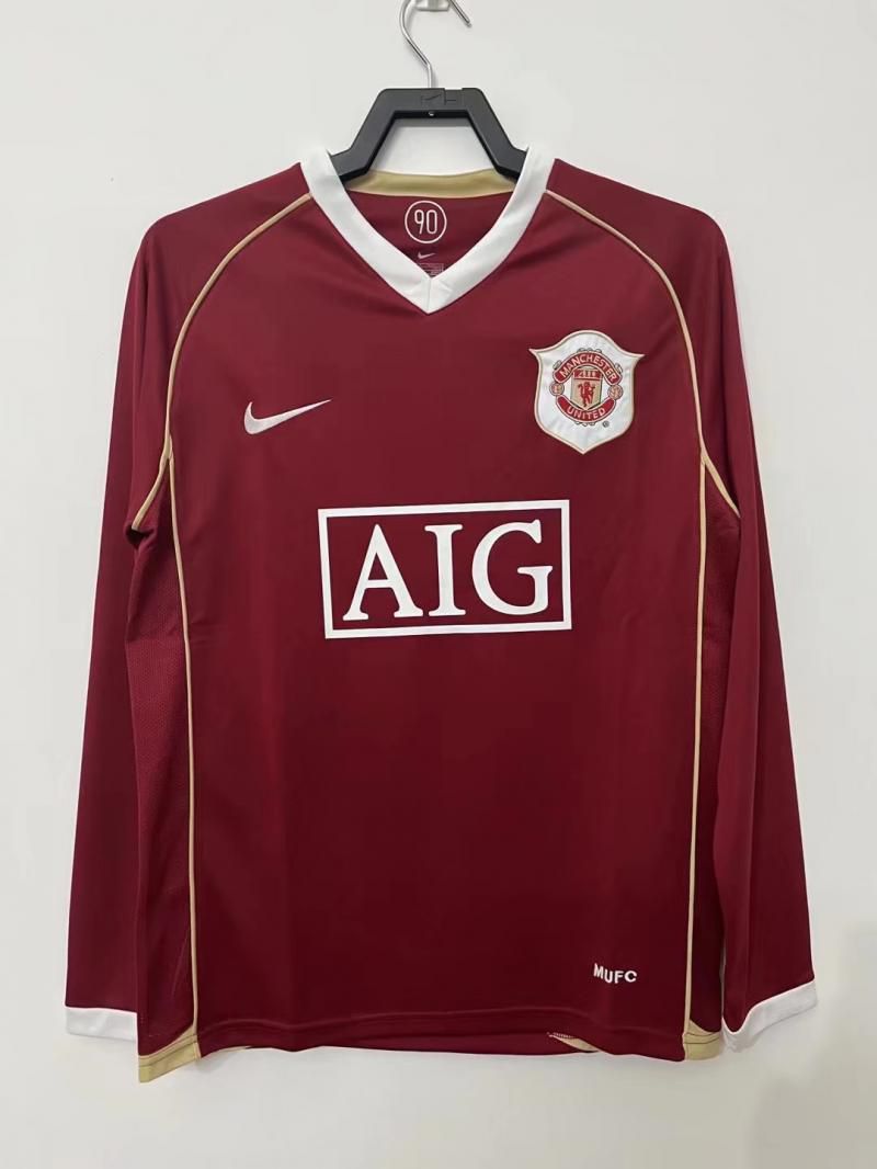 06-07 Manchester United Home Long Sleeve Fan Version - RETRO