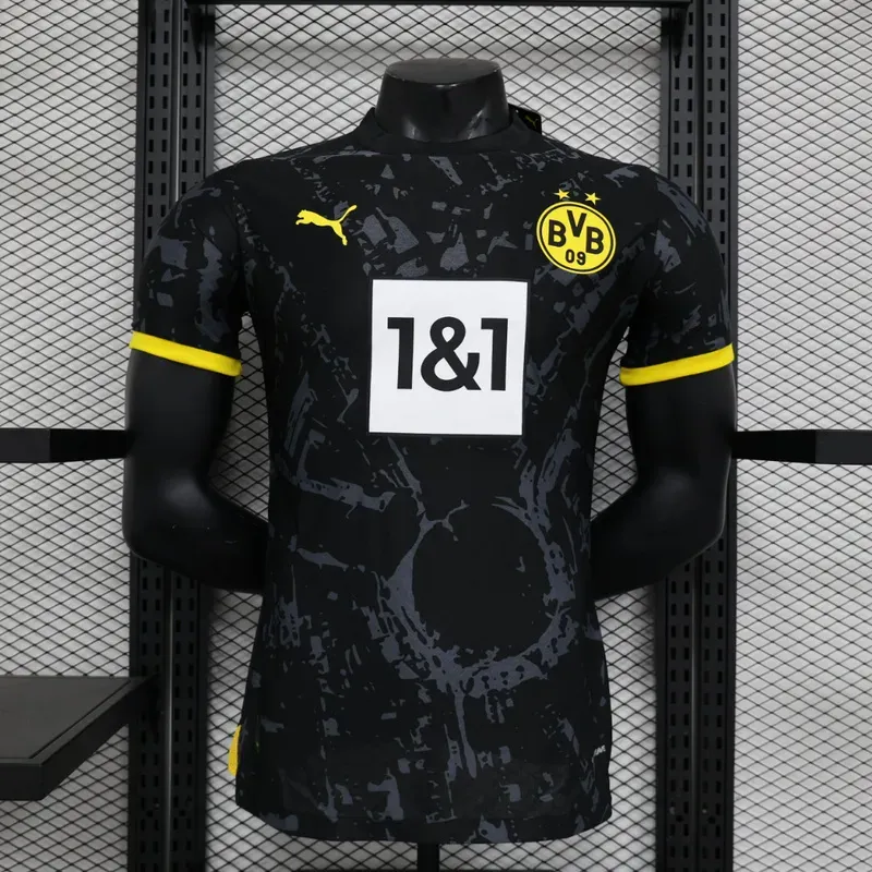 23-24 Borussia Dortmund Away Player Version Black Yellow