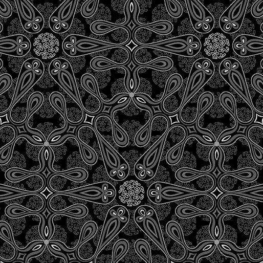 Benartex Botanica Medallion Charcoal
