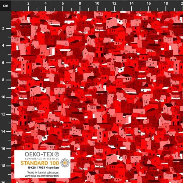 Stoffabrics 4515-202 Red Houses