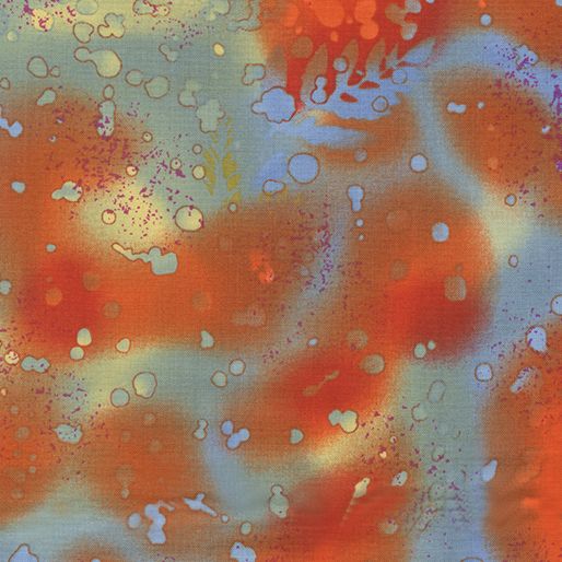 Benartex Fossil Fern Orange Lagoon 66