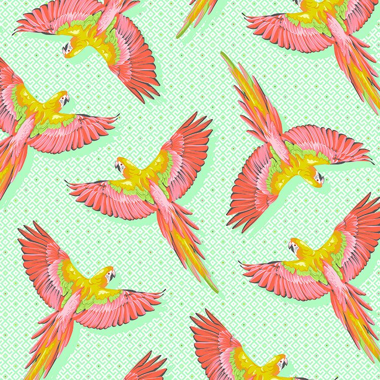 Free Spirit Daydreamer Tula Pink Macaw Ya Later Mango