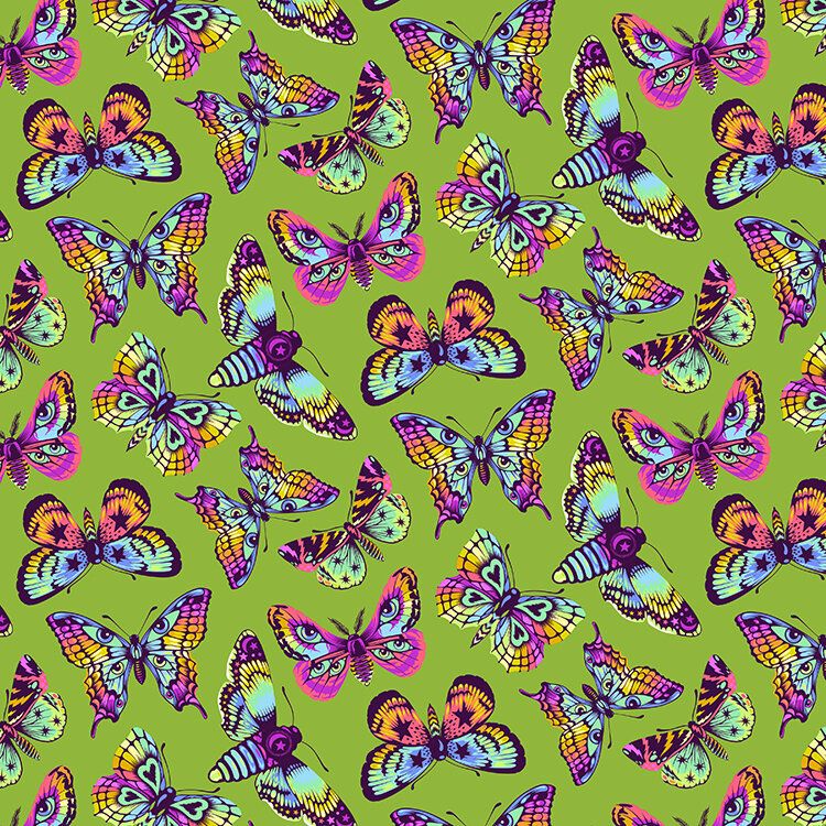Free Spirit Daydreamer Tula Pink Butterfly Kisses Avocado