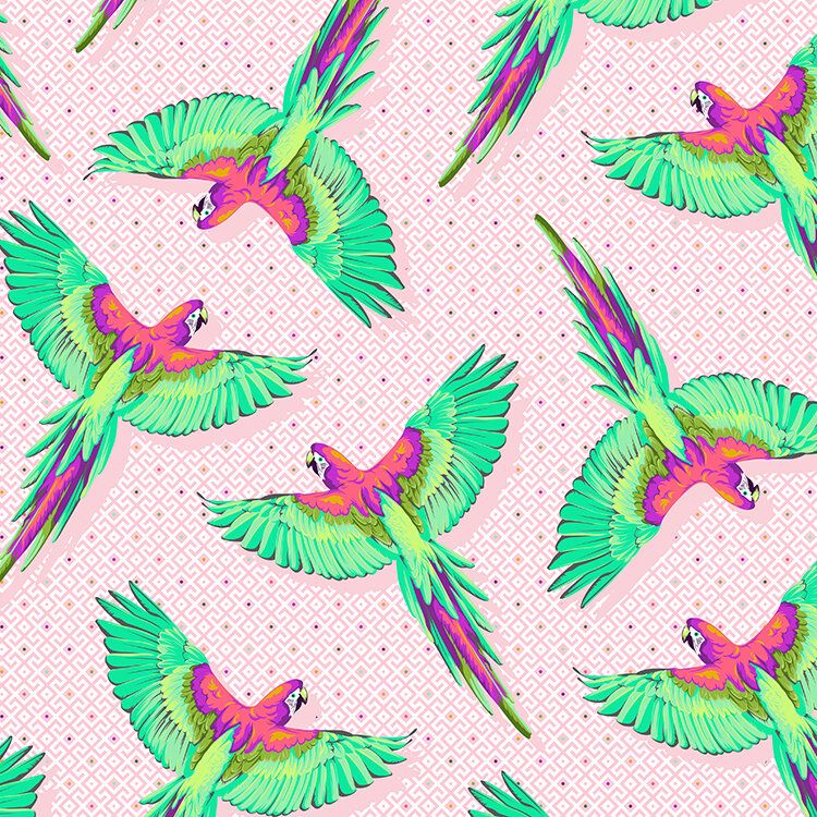 Free Spirit Daydreamer Tula Pink Macaw Ya Later Dragonfruit