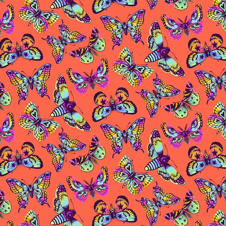 Free Spirit Daydreamer Tula Pink Butterfly Kisses Papaya