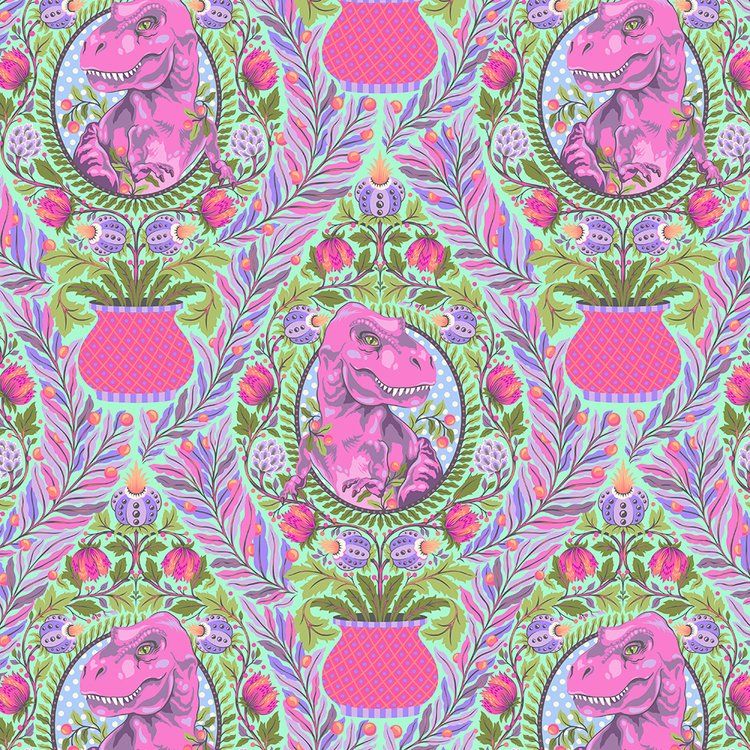 Free Spirit Roar! Tula Pink Tree Rex Mist