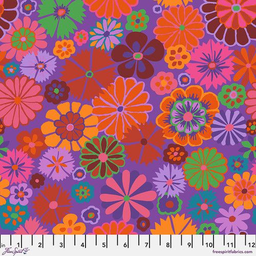 Free Spirit Kaffe Fassett Aug 24 Folk Flower Red