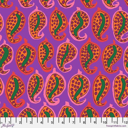 Free Spirit Kaffe Fassett Aug 24 Pasha Paisley Purple