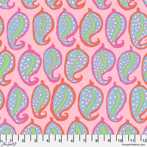 Free Spirit Kaffe Fassett Aug 24 Pasha Paisley Pink